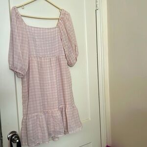NWOT her destiny cream plaid dress size: L